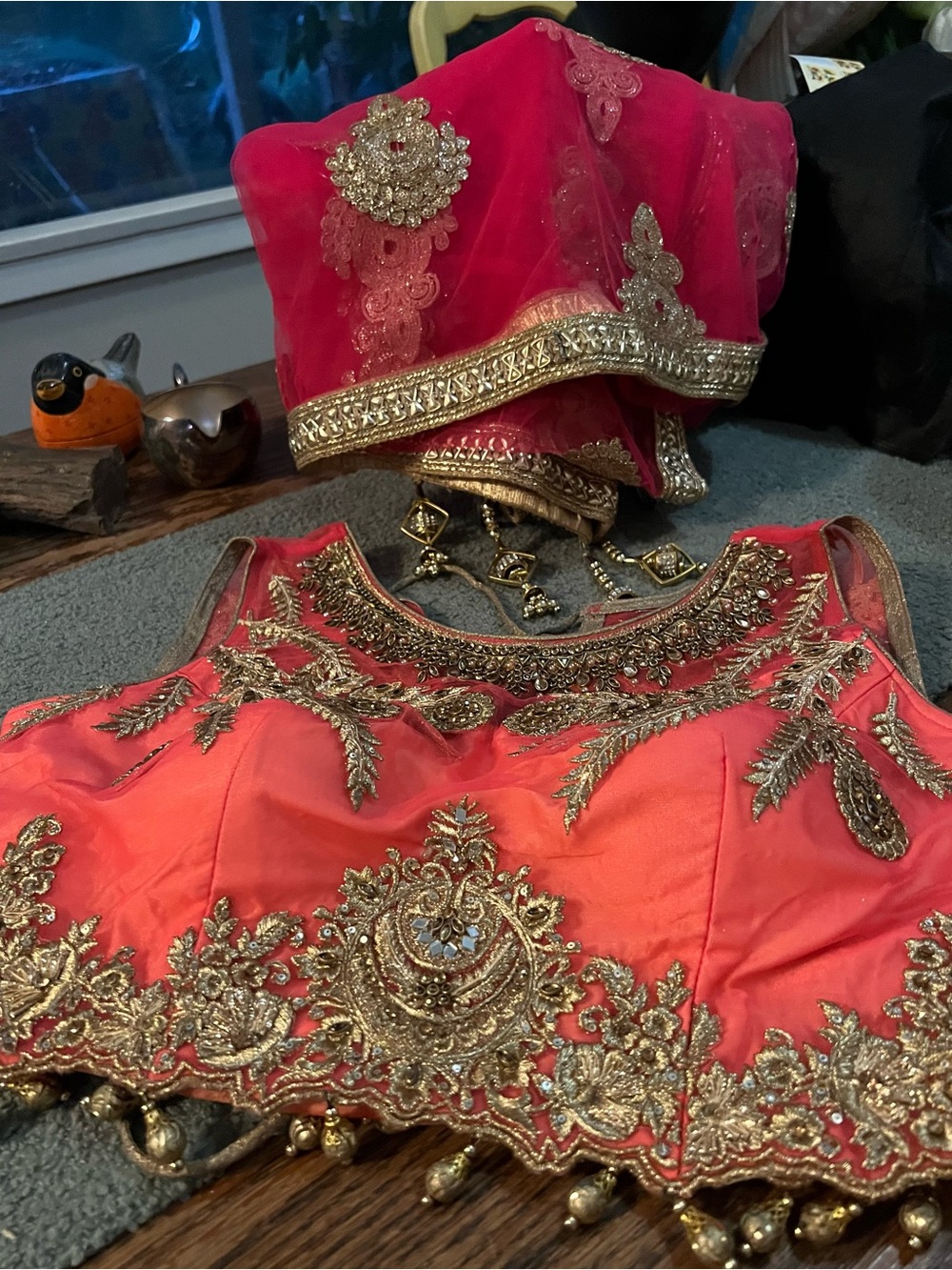 Lot 2 Embroidered Crop Top with Extremely Large Covering Shawl Bikini Cover up